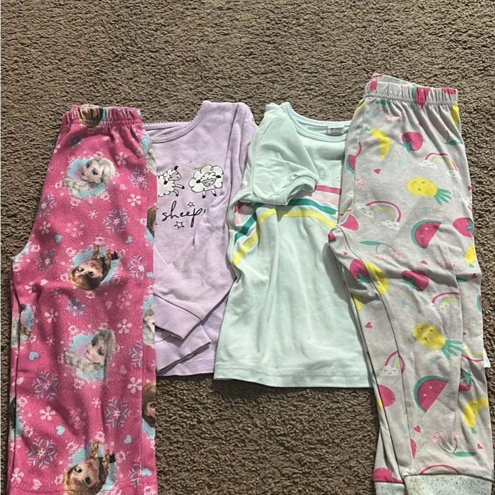 Kids Pajamas Set - Pink, Purple, and Gray